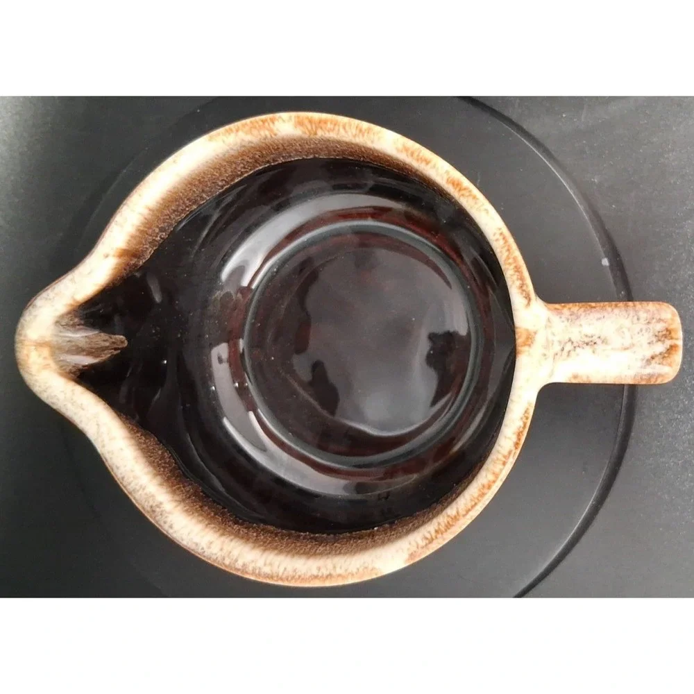 Vintage Pfaltzgraff Gourmet Brown Drip‎ Glaze Creamer, Sugar Set w/ Lid, #24,#23